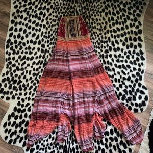 FREE PEOPLE mirrored bohemian maxi dress. NWT